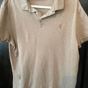 Ralph Lauren Men's Polo Shirt in Light Brown Heather. Still on the website.